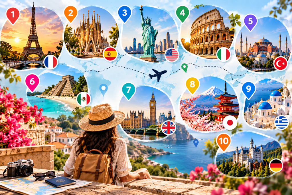 10 most visited countries in the world