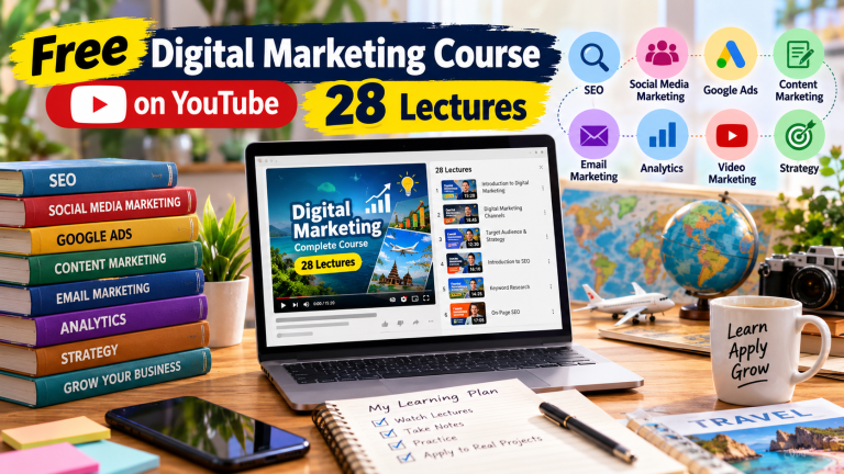 Free Digital Marketing Course Workspace